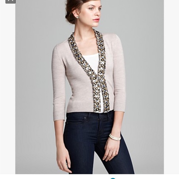 NEW Tory Burch STUNNING Rosalind embellished merinowool cardigan szS/M pricefirm